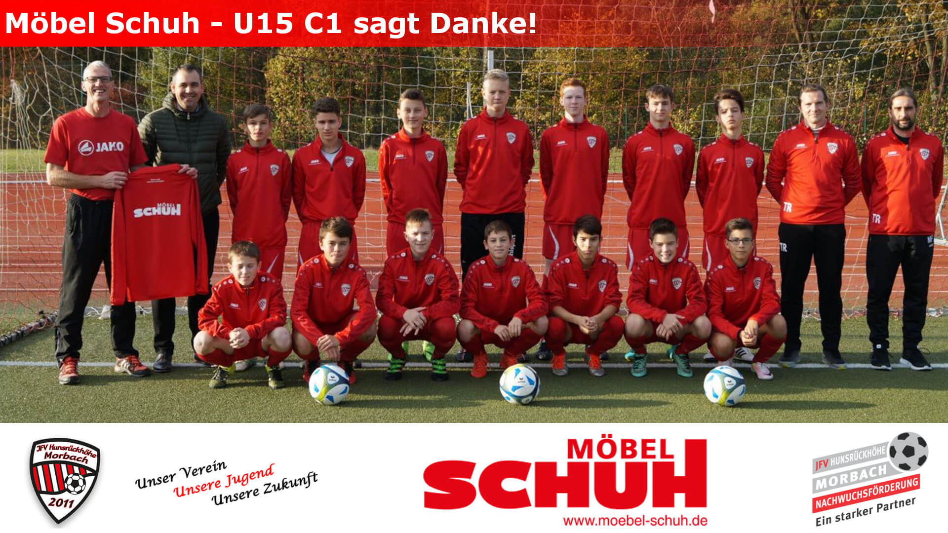 Möbel Schuh unterstützt die C1 mit Sweatshirts – JFV Hunsrückhöhe Morbach