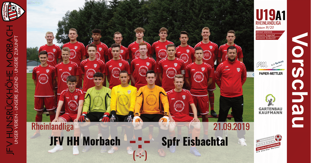 Read more about the article U19 A1: Vorbericht ~ JFV Hunsrückhöhe Morbach – Spfr Eisbachtal ~ Sa., 21.09.19 17:00 Uhr