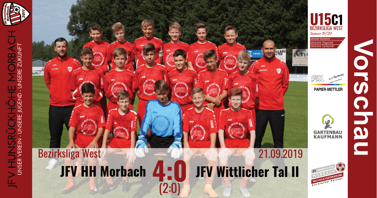 You are currently viewing U15 C1: JFV Hunsrückhöhe Morbach – JFV Wittlicher Tal 4:0 (2:0)