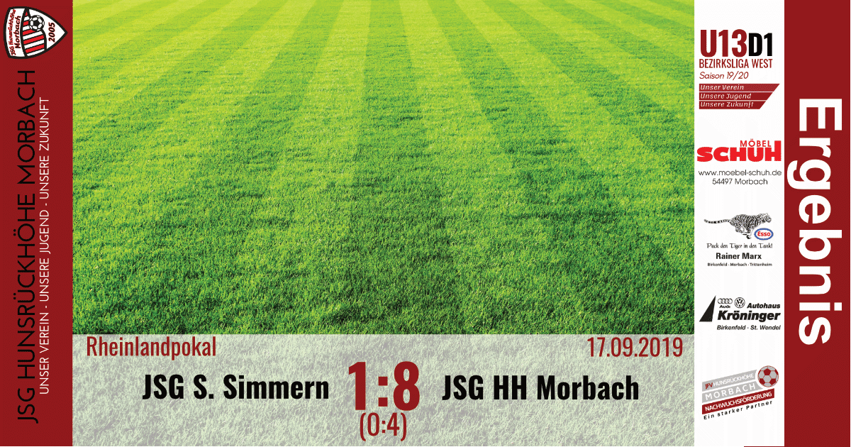 You are currently viewing U13 D1: Rheinlandpokal: JSG Soonwald Simmern – JSG Hunsrückhöhe Morbach 1:8 (0:4)