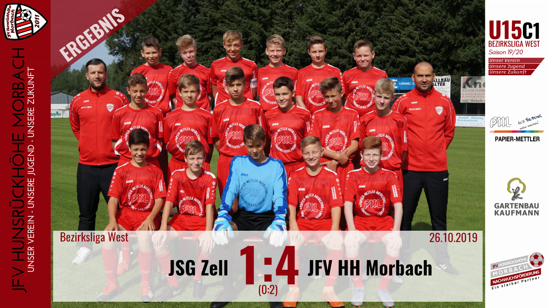 You are currently viewing U15 C1: JSG Zell – JFV Hunsrückhöhe Morbach 1:4 (0:2)