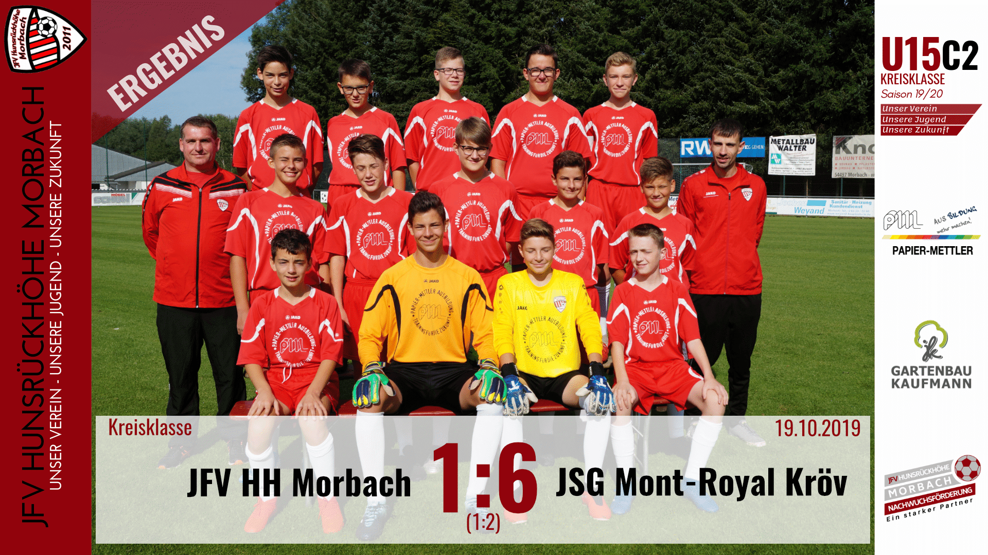 You are currently viewing U15 C2: JFV Hunsrückhöhe Morbach – JSG Mont-Royal Kröv 1:6 (1:2)