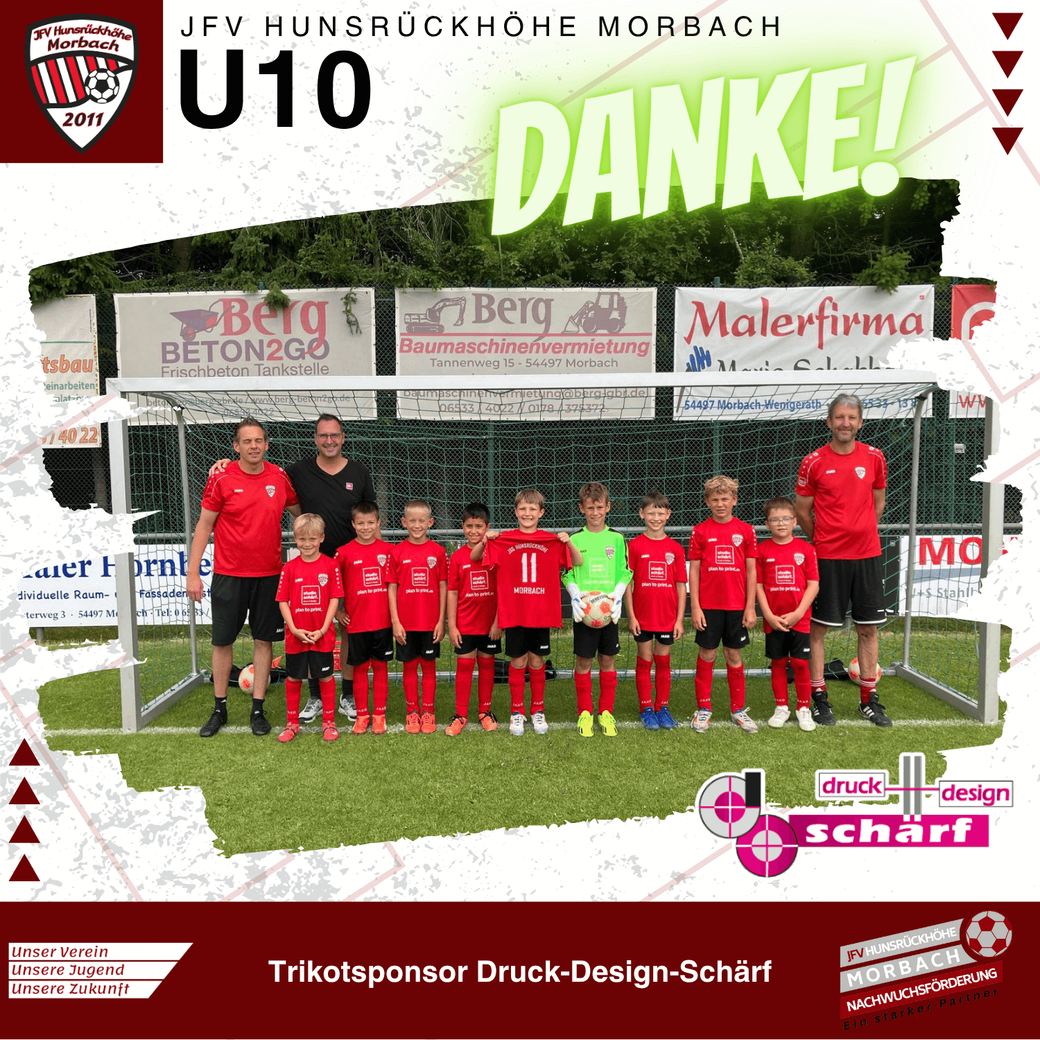Mehr über den Artikel erfahren U10 – E-Jugend | Trikotsponsor Druck-Design-Schärf